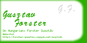 gusztav forster business card