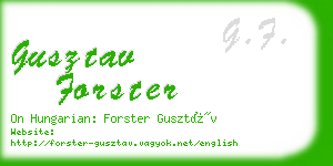 gusztav forster business card
